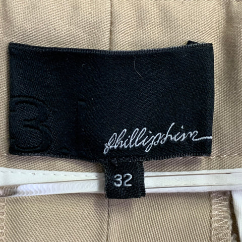 3.1 PHILLIP LIM Size 32 Tan Twill Polyester Cotton Flat Front Tapered Casual Pants