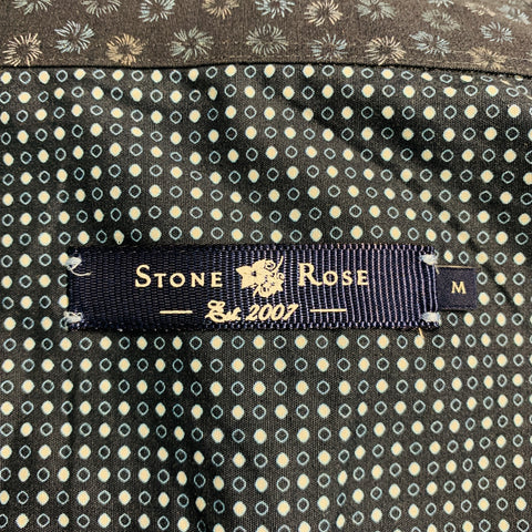 STONE ROSE Size M Navy Blue Abstrack floral Cotton  Elastane Long Sleeve Shirt