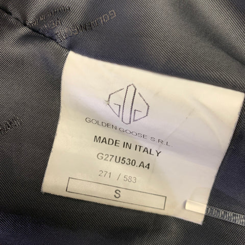 GOLDEN GOOSE Size S Black Herringbone Wool Mohair Peacoat Coat