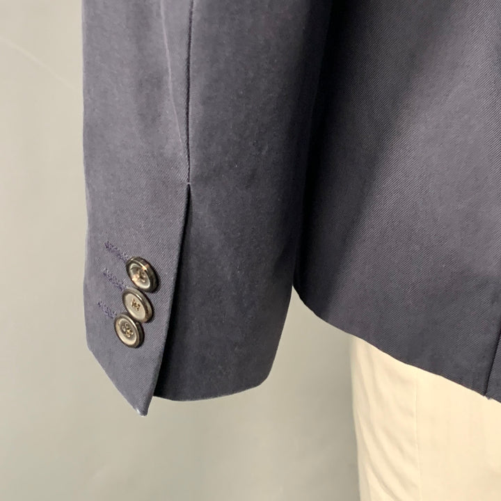 RAF SIMONS Size 42 Regular Navy Cotton Notch Lapel Sport Coat