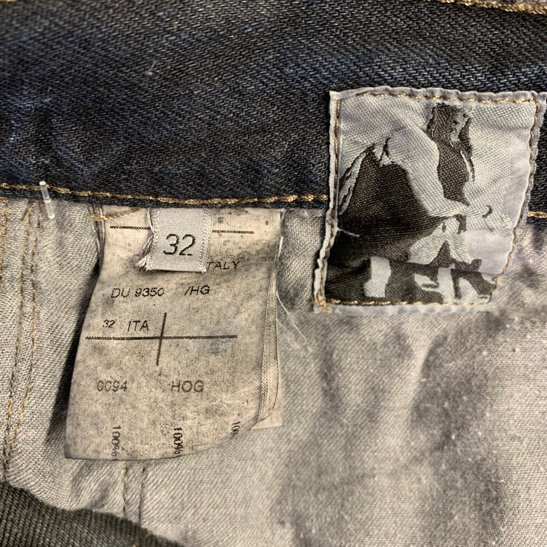 DRKSHDW Size 32 Grey Black Marble Cotton Button Fly Jeans