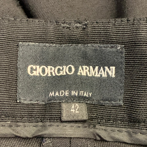 GIORGIO ARMANI Size 6 Black Virgin Wool Blend Straight Dress Pants