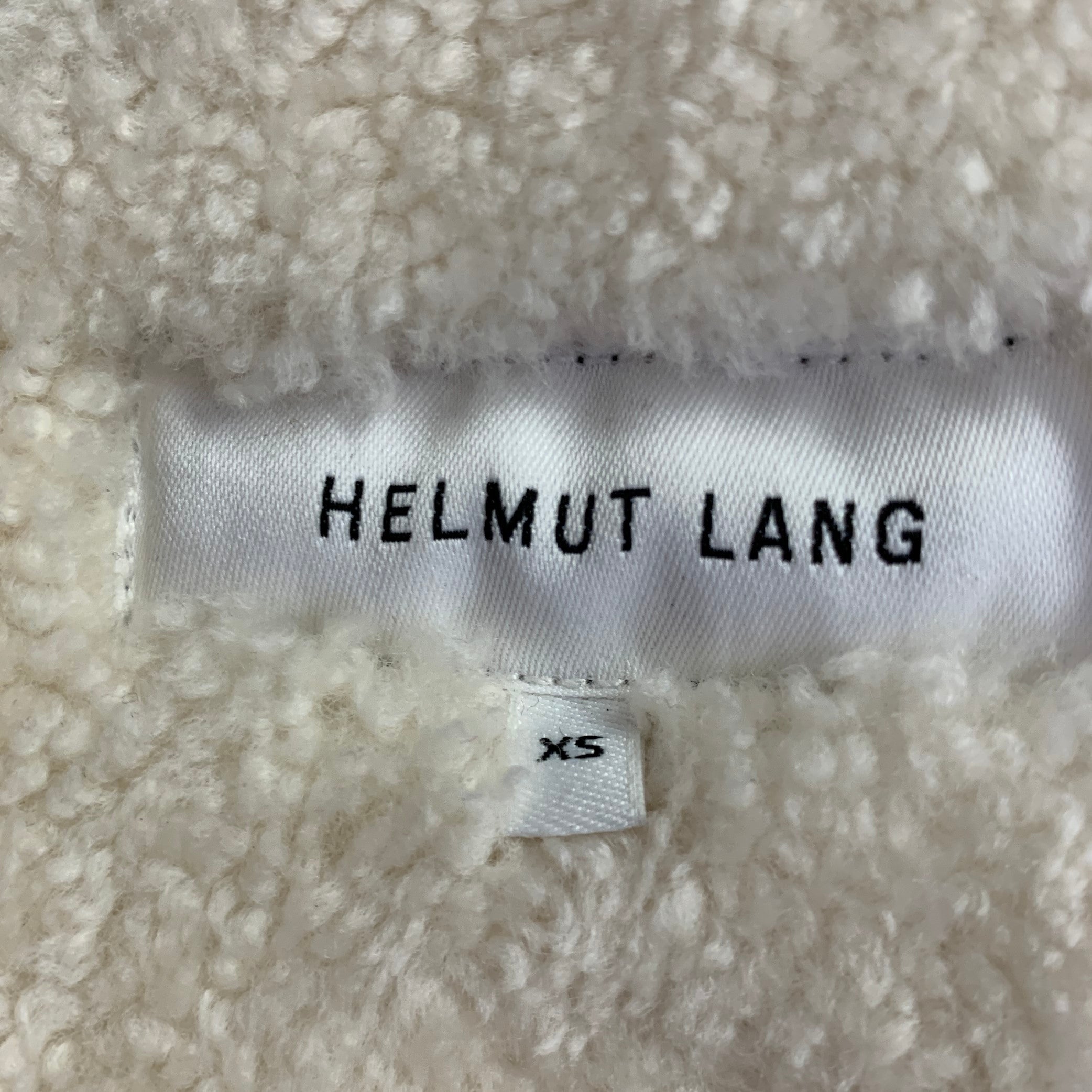HELMUT LANG Size XS Black Cream Lambskin Leather Shearling Bomber