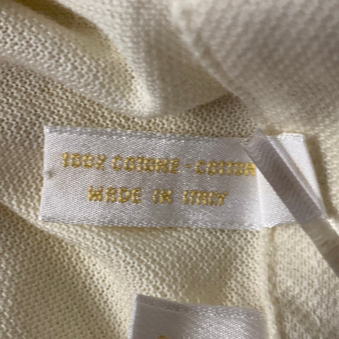 BRIONI Size XL Cream Pique Cotton Polo