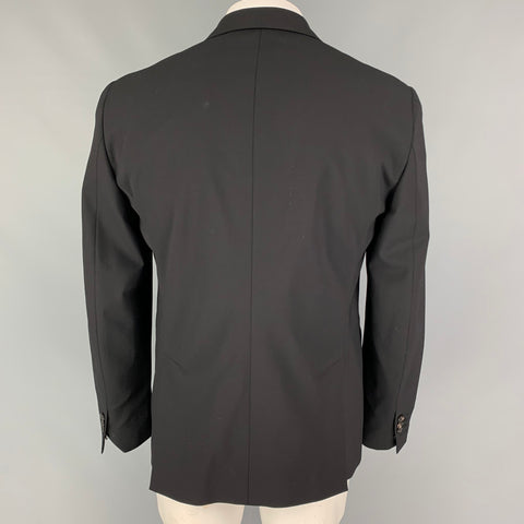 Veste de sport DSQUARED2 en mélange de laine noire, taille 44, revers cranté