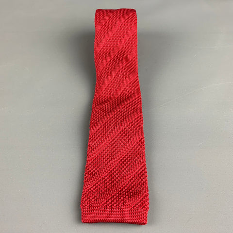 TED BAKER Red Knitted Polyester Tie