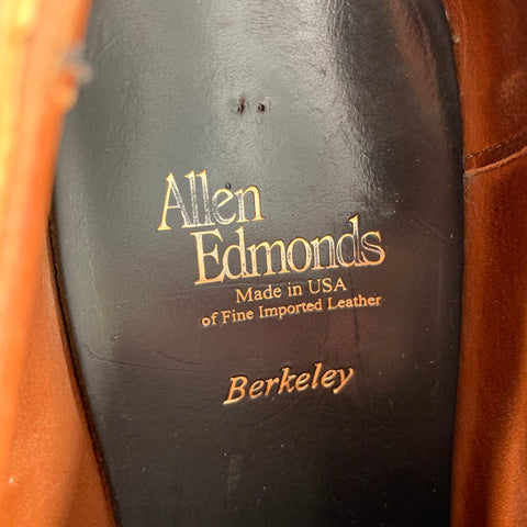 ALLEN EDMONDS Size 9.5 -Berkeley-  Tan Leather Lace-Up Shoes