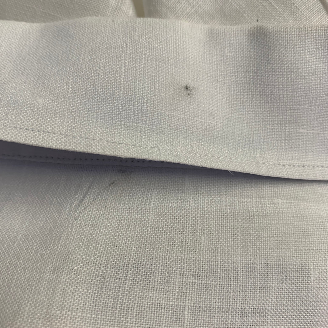 ERMENEGILDO ZEGNA Size XXL White Linen Long Sleeve Shirt
