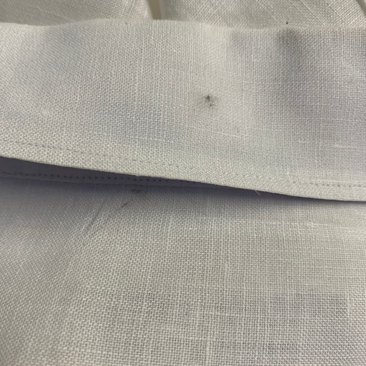 ERMENEGILDO ZEGNA Size XXL White Linen Long Sleeve Shirt