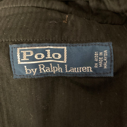 POLO by RALPH LAUREN Size 36 Beige Black Herringbone Wool Back Belt Dress Pants