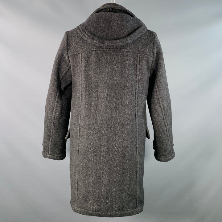 CALVIN KLEIN Size S Black Charcoal Herringbone Toggle Closure Coat