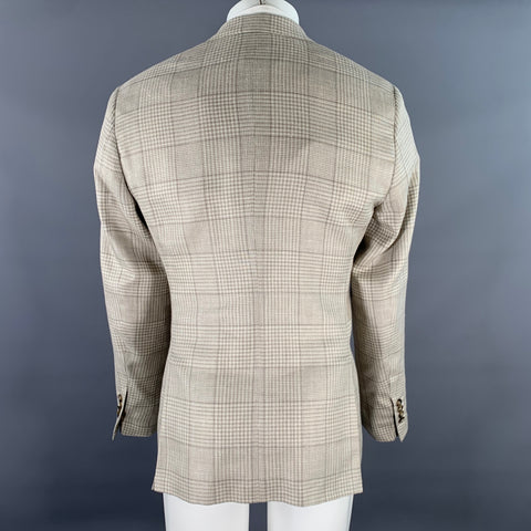 ATELIER MUNRO Size 38 Beige Glen Check Notch Lapel Sport Coat
