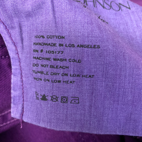 ULLA JOHNSON Size 25 Purple Cotton Straight Jeans