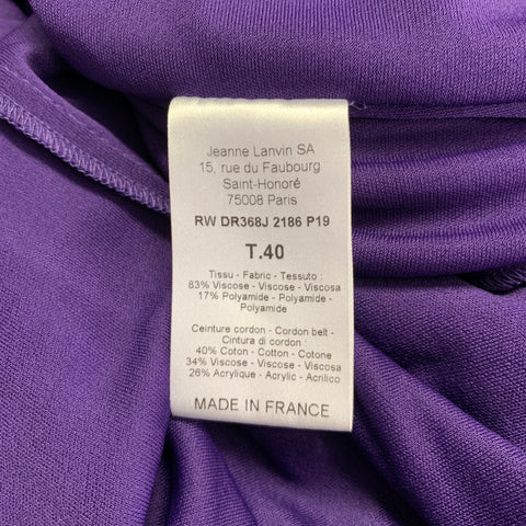 LANVIN Size 4 Purple Viscose Blend Long Sleeve Cocktail Dress