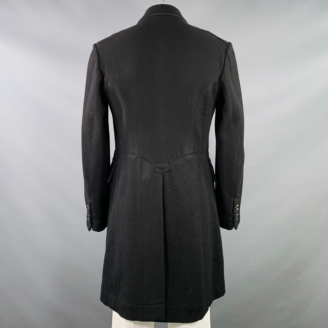 PAUL SMITH Size L Black Wool Blend Peak Lapel Double Breasted Coat