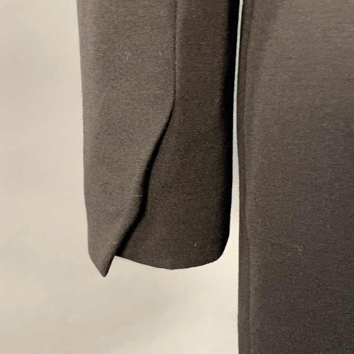 VERSUS by GIANNI VERSACE Size 8 Black Virgin Wool Nehru Collar Hidden Buttons Coat
