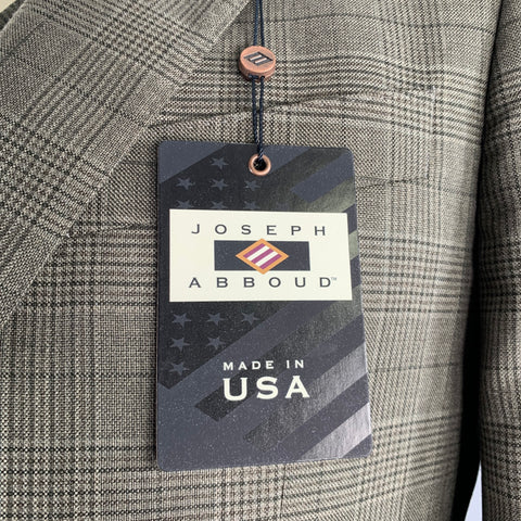 JOSEPH ABBOUD Size 42 Green Charcoal Grey Glenplaid Wool Suit
