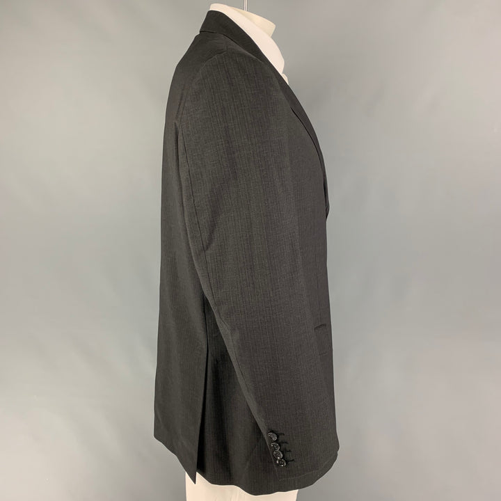 DOLCE &amp; GABBANA Taille 46 Manteau de sport en laine vierge à fines rayures anthracite
