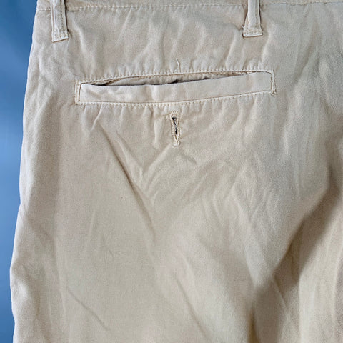 RALPH LAUREN Size 32 Khaki Wrinkled Cotton Flat Front Casual Pants