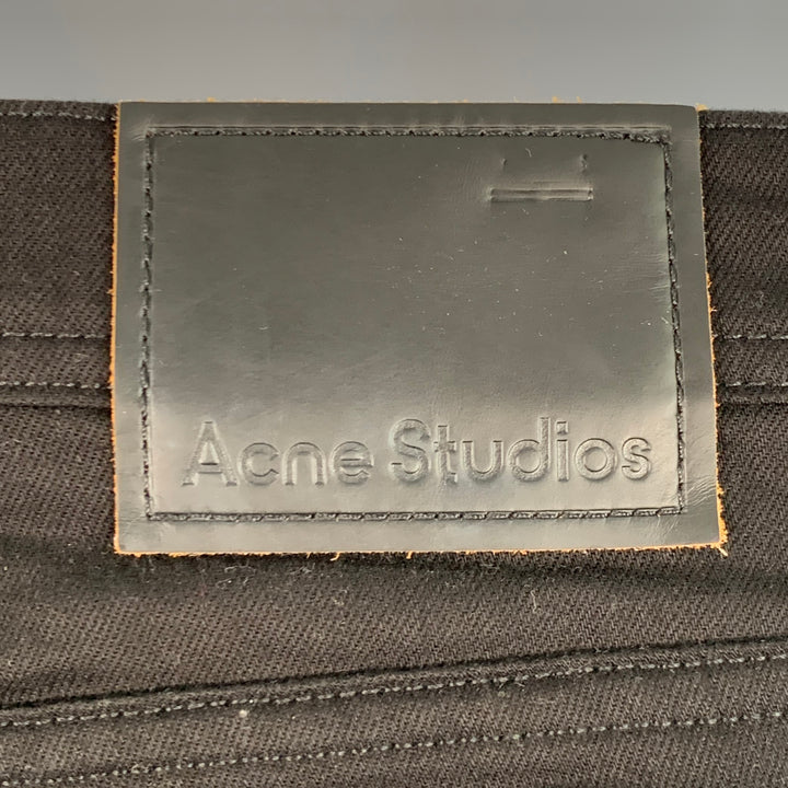 ACNE STUDIOS Size 35 Black Denim Straight Slim Five Pockets Jeans