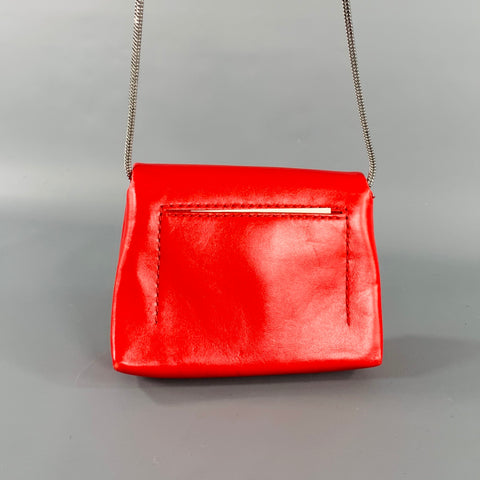 3.1 PHILLIP LIM Alix Red Silver Leather Metal Paper Clip Handbag