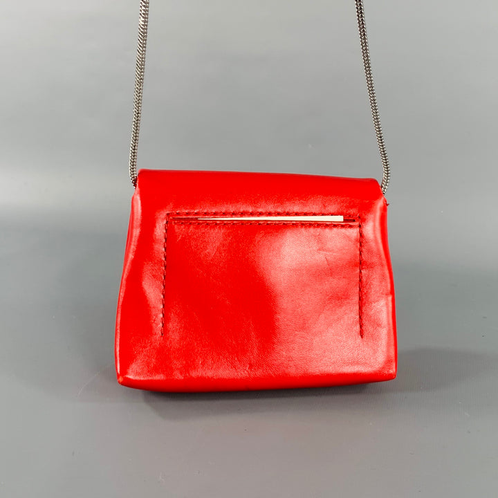 3.1 PHILLIP LIM Alix Red Silver Leather Metal Paper Clip Handbag