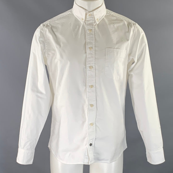 TAYLOR STITCH Size M White Cotton Button Down Long Sleeve Shirt