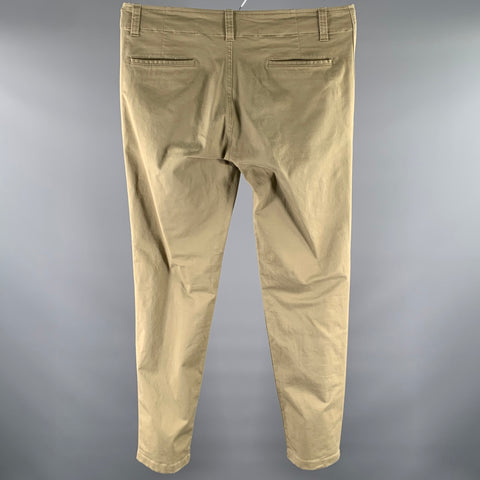 SANDRO Size 36 Khaki Solid Cotton Blend Button Fly Casual Pants