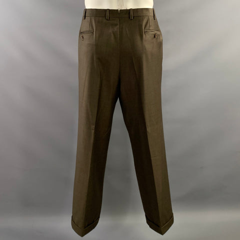 BRIONI Chest Size 46 Brown Wool Notch Lapel 39 30 Suit