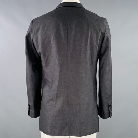 TROVATO Size 44 Grey Polyester Blend Single Breasted Sport Coat