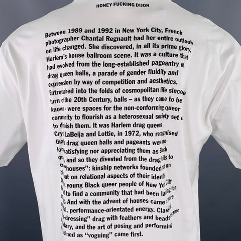 HONEY FUCKING DIJON Size M Willi Ninja White Black Graphic Cotton Crew-Neck T-shirt