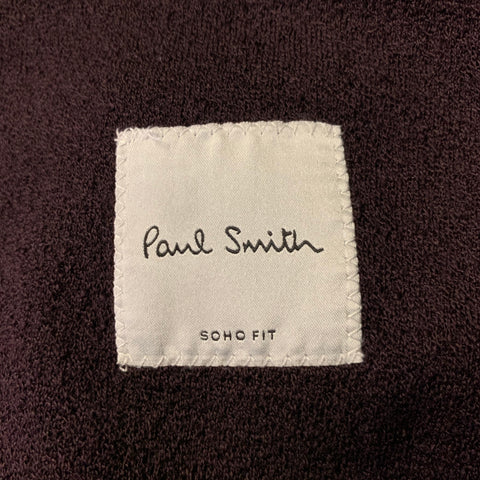 PAUL SMITH Chest Size 42 Burgundy Knit Wool Notch Lapel Sport Coat