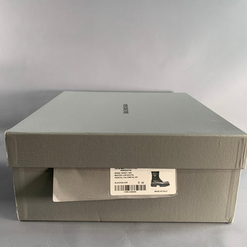 BALENCIAGA Size 9 Black Leather Lug Sole Boots