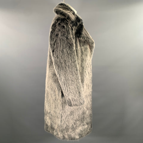 MICHAEL by MICHAEL KORS Size XXS Grey Black Faux Fur Acrylic Coat