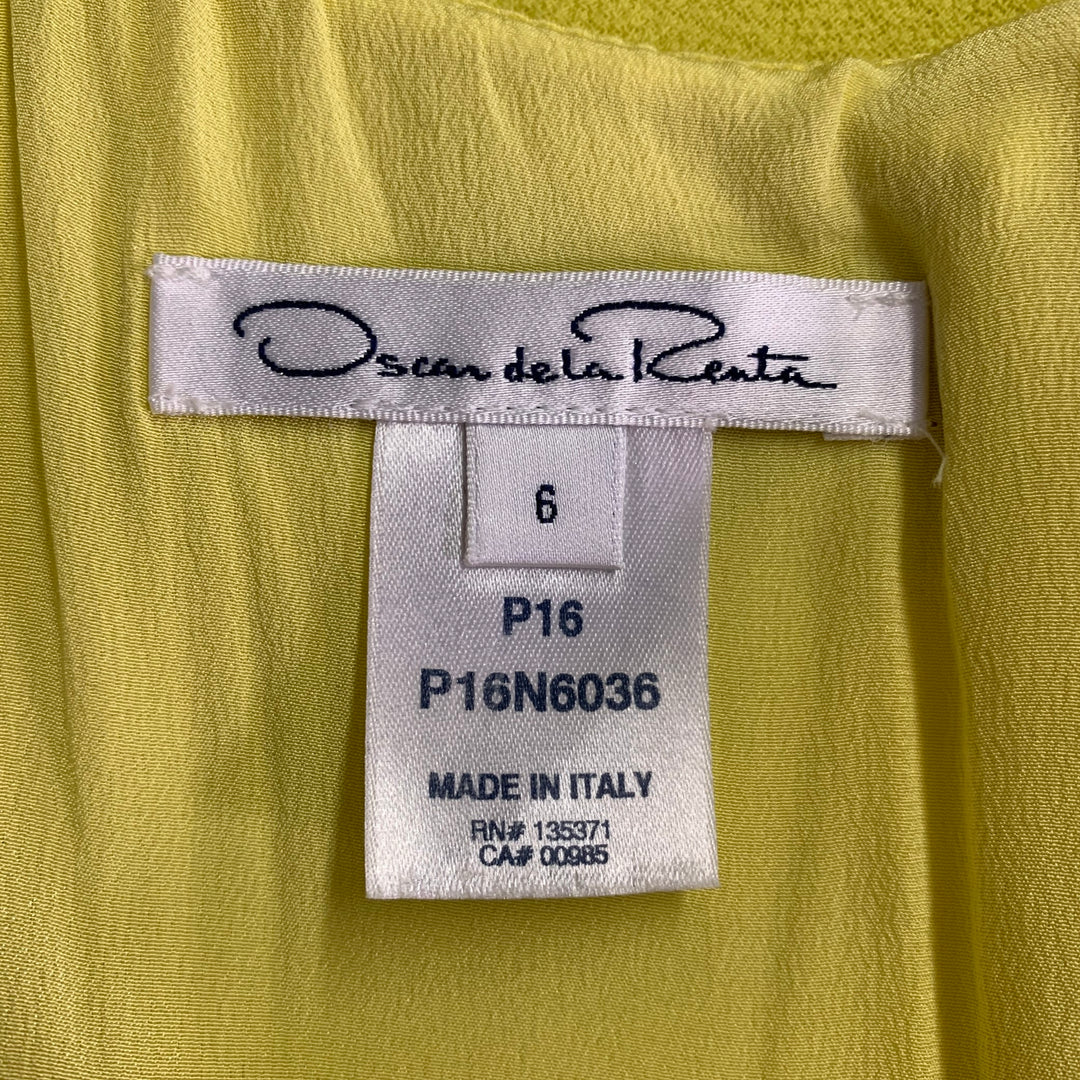 OSCAR DE LA RENTA Size 6 Neon Yellow Crepe Tiered Cocktail Dress – Sui  Generis Designer Consignment