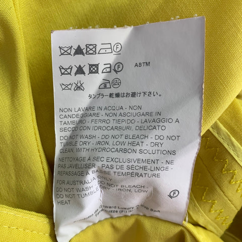 ROCHAS Size L Neon Yellow Wool Cropped Casual Pants