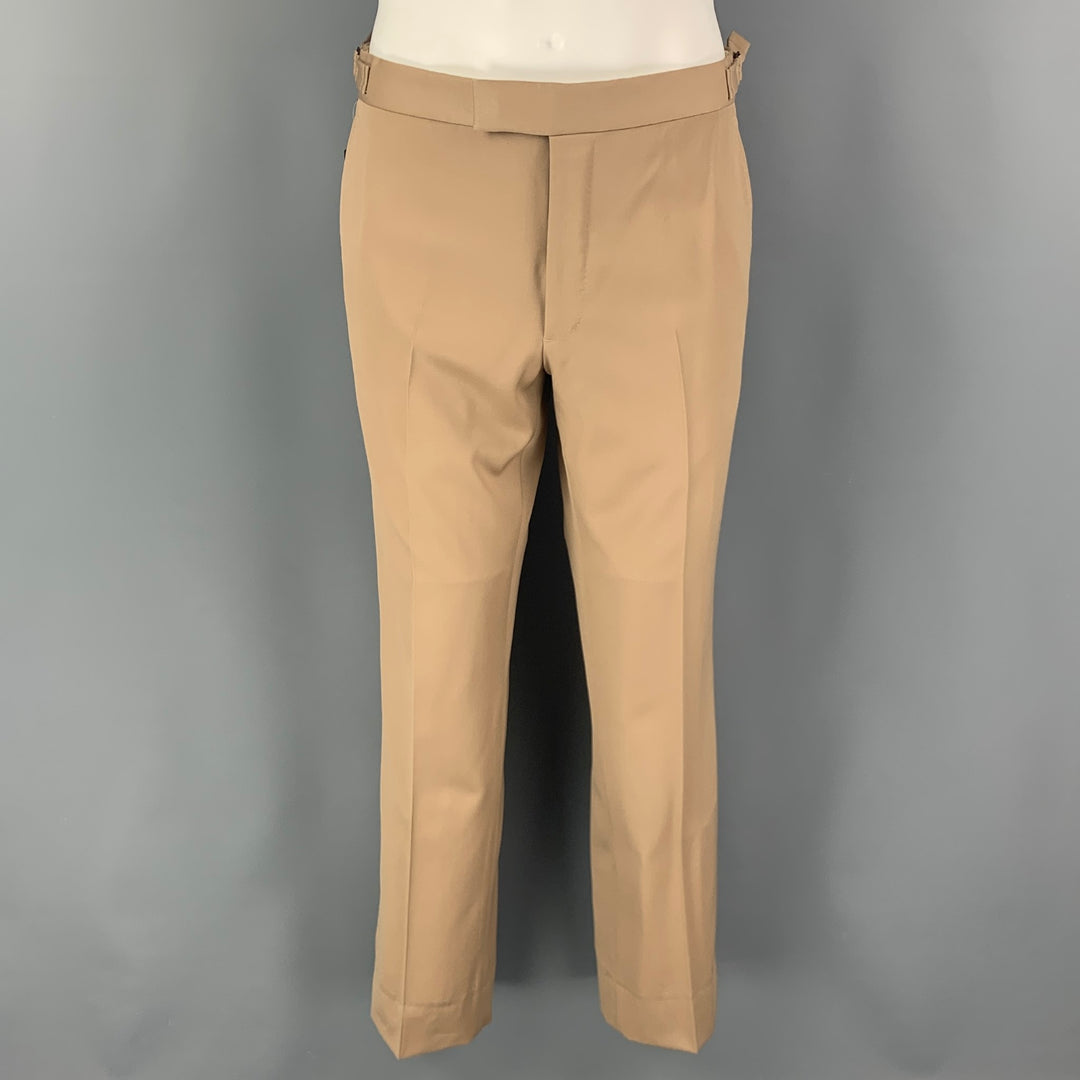 RALPH LAUREN Black Label Size 38 Khaki Wool Notch Lapel Suit