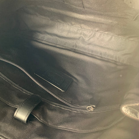 Sac bandoulière en cuir gaufré noir COACH