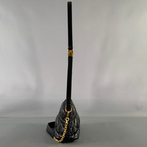 Sac CHRISTIAN DIOR en cuir et métal cannage noir et doré