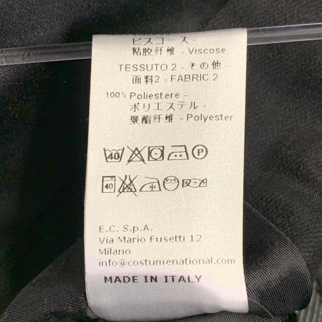 CoSTUME NATIONAL Size 36 Black Cotton Blend Peak Lapel Sport Coat