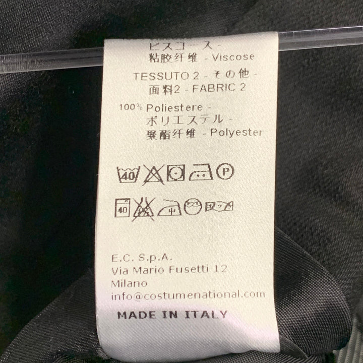 CoSTUME NATIONAL Size 36 Black Cotton Blend Peak Lapel Sport Coat