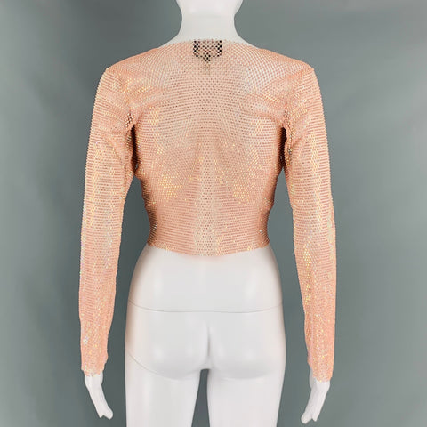 SANTA Taille XS Orange Polyester Clouté Robe Courte Top
