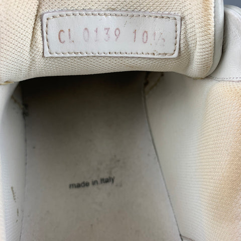 LOUIS VUITTON Taille 11,5 Baskets à lacets en cuir blanc cassé à matériaux mélangés