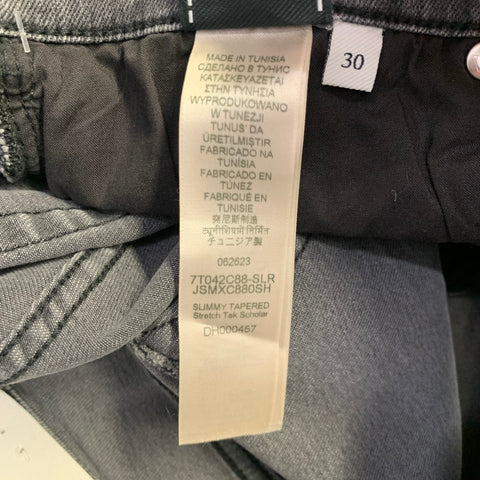 7 FOR ALL MANKIND Size 30 Grey Cotton Blend Tapered Slim Five Pockets Jeans