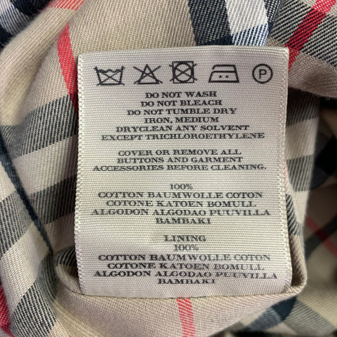 BURBERRY LONDON Size S Beige Cotton Pleated Trench Coat