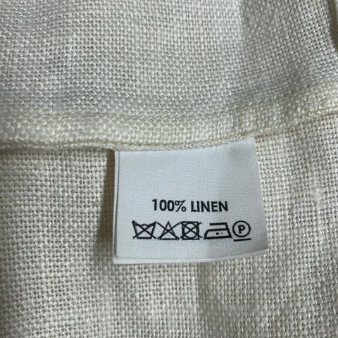DRIES VAN NOTEN Size S Cream Multi Color Linen Abstract Floral Oversized Dress