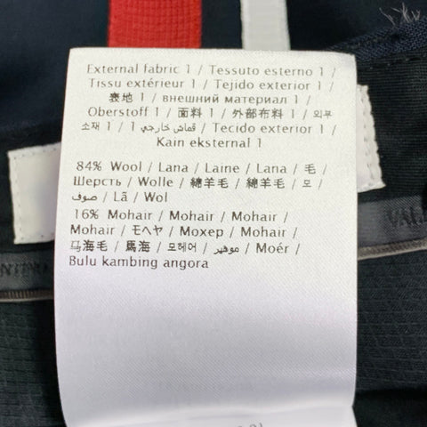 VALENTINO 2019 Size 30 Navy Burgundy White Wool Mohair Tapered Zip Fly Dress Pants