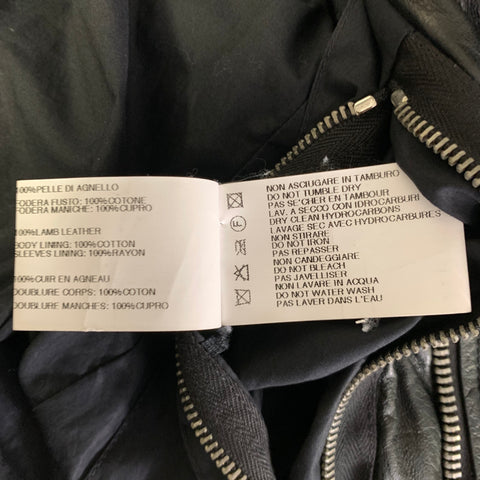 RICK OWENS Size 40 Black Leather Biker Zip Up Jacket