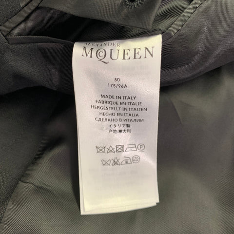 ALEXANDER MCQUEEN Size 40 Black Jacquard Wool Blend Sport Coat