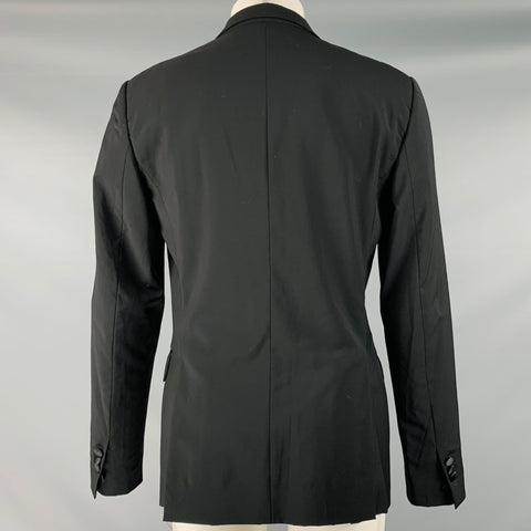 DSQUARED2 Size 40 Black Wool Peak Lapel Sport Coat